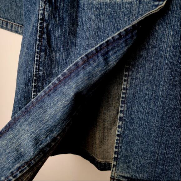 Kenzie Long Denim Jacket Trench Coat Women's 4 Y2K Indie Sleaze Jean Duster - Picture 8 of 11